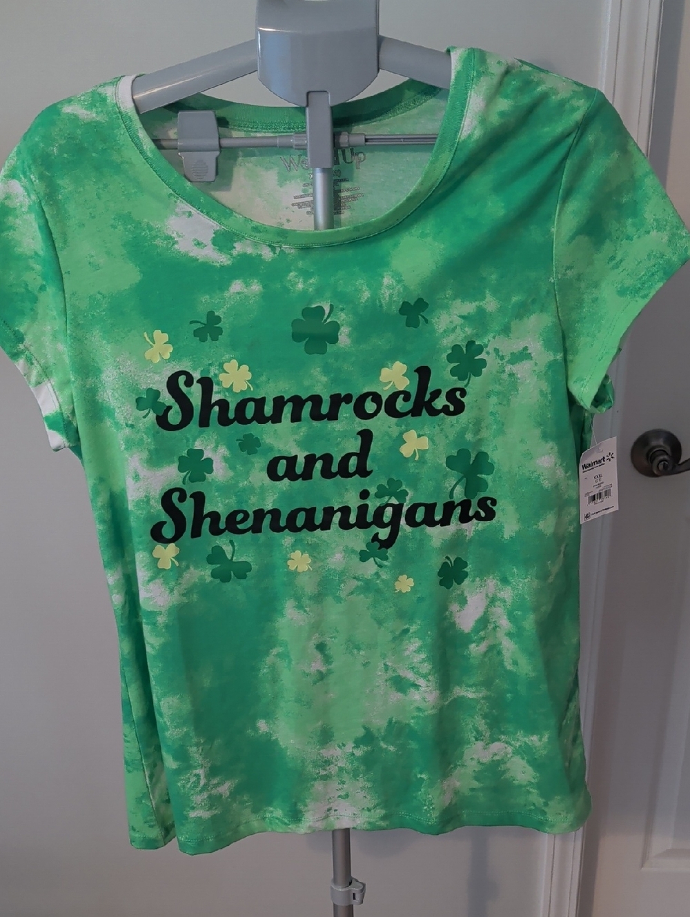 Shamrocks and Shenanigans Green Tie-Dye Women's Tee
